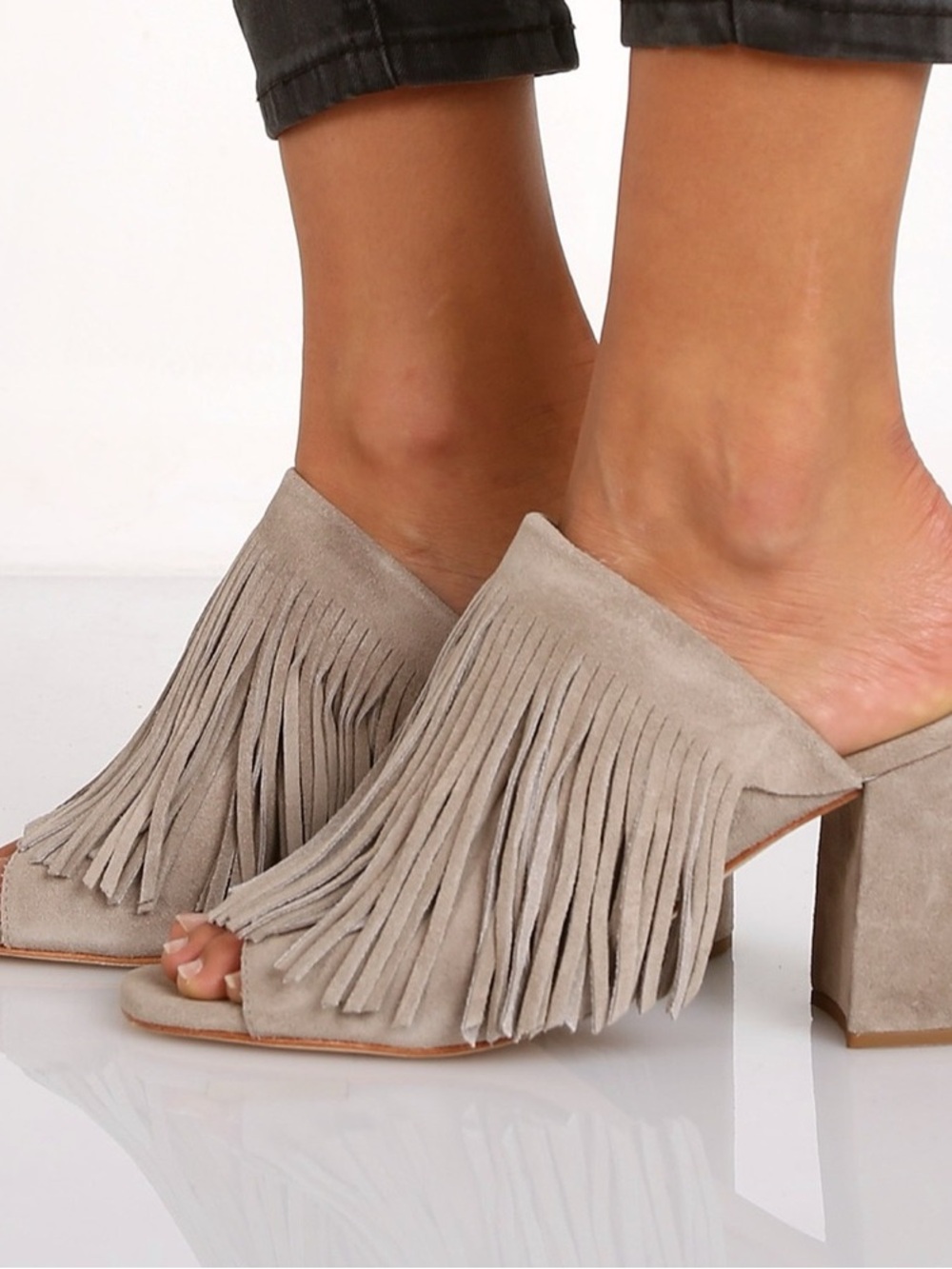 Matisse x Understated Leather Moonshine Fringe Mules Size 8M